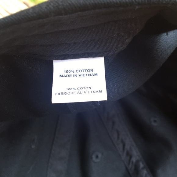 JH full 6 panel black baseball style hat adjustable back strap cap - Picture 5 of 9